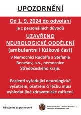 cedule neurologie uzavření